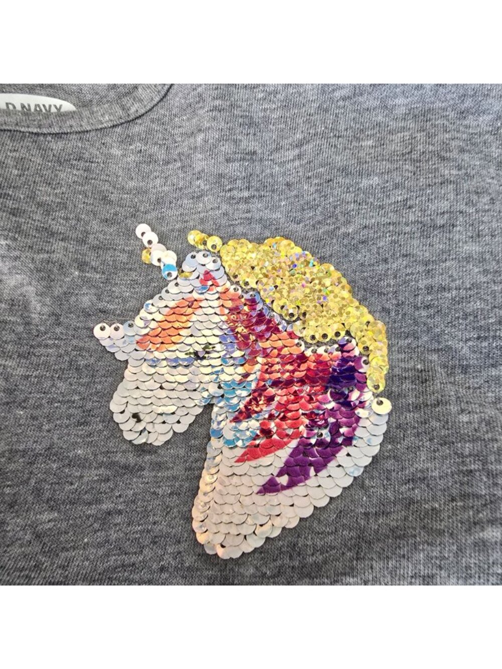 Old Navy Girls Dress Unicorn Sequin Graphic Gray XXL (16) NWOT JJ4258 - Picture 2 of 8